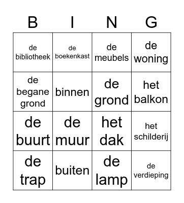 Waar woon je? Bingo Card