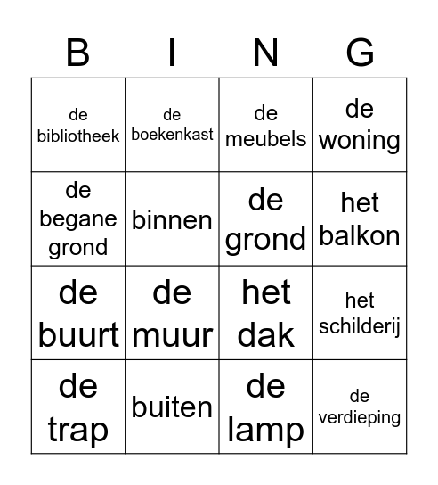 Waar woon je? Bingo Card