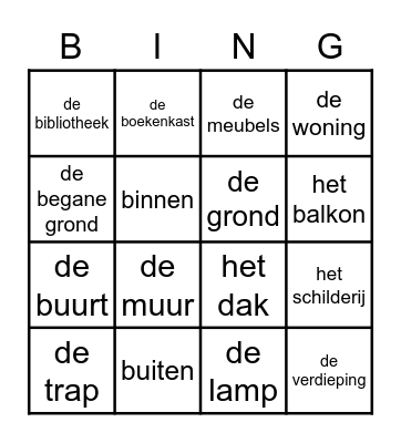 Waar woon je? Bingo Card