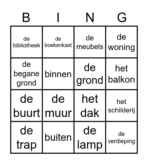 Waar woon je? Bingo Card