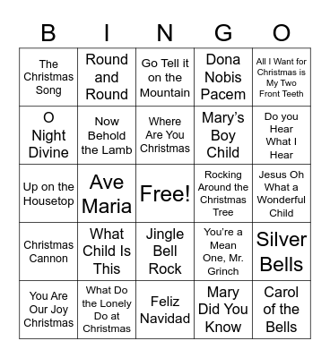 UPCAG Christmas Singo Bingo Card