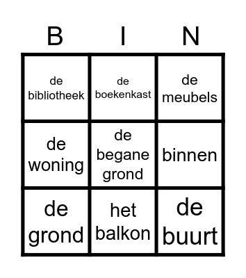 Waar woon je? Bingo! Bingo Card