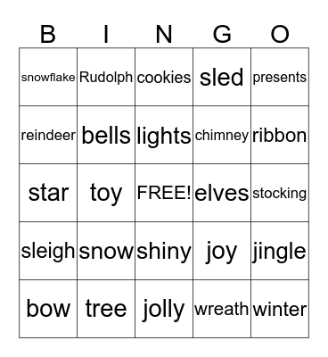 Holiday Bingo Card