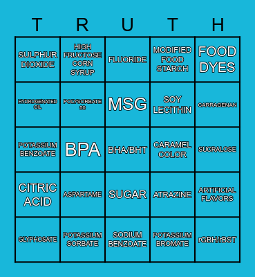 FRANKENFOOD Bingo Card