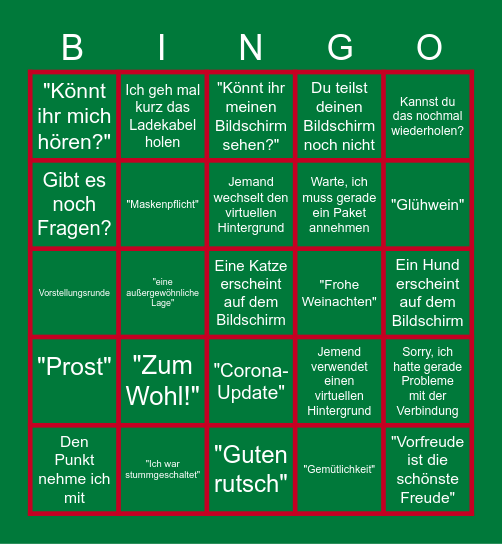 RCP Weihnachtsbingo Card