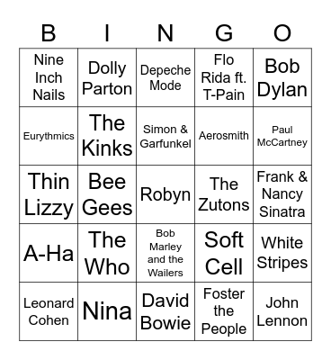 Covers Bingo Card