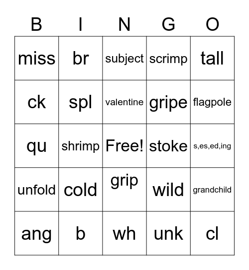Sound Practice Bingo Card