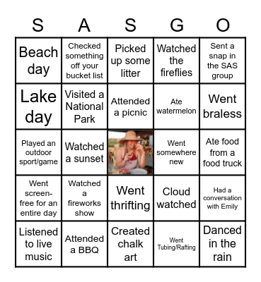 July Bingo Card