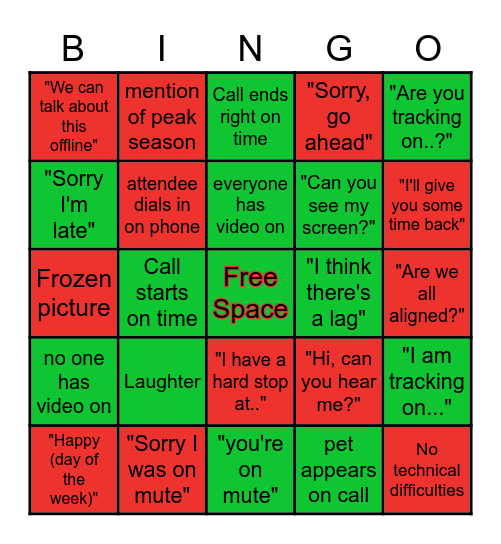 Bingo - GSF Edition Bingo Card