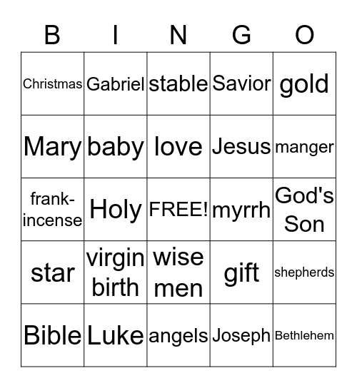 Christmas Bingo Card