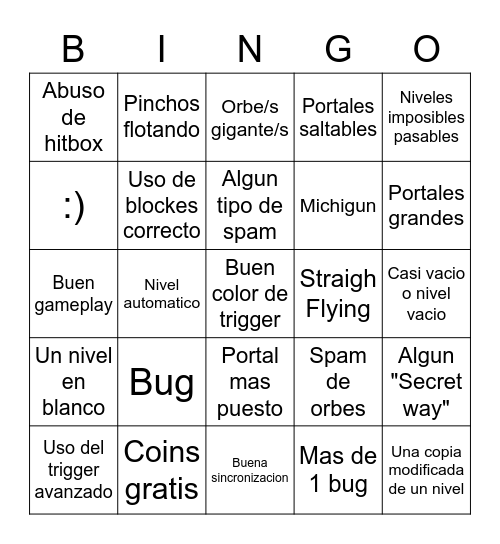 Recent level bingo (jordan) Bingo Card