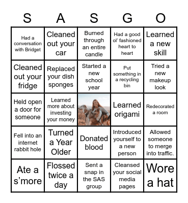 August Bingo Card