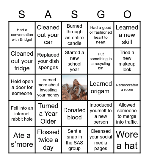 August Bingo Card