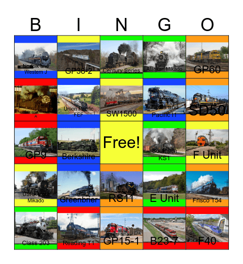 Railway Lines in Illinois,Indiana,Ohio,Missouri and Tennessee Bingo Card