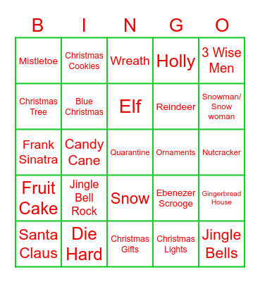 Christmas Bingo Card