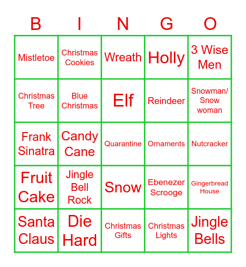 Christmas Bingo Card