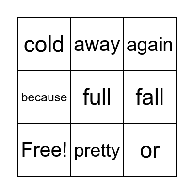 Module 5 Week 2 Bingo Card