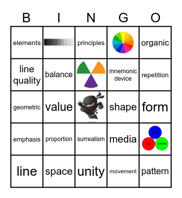 Elements Bingo Card
