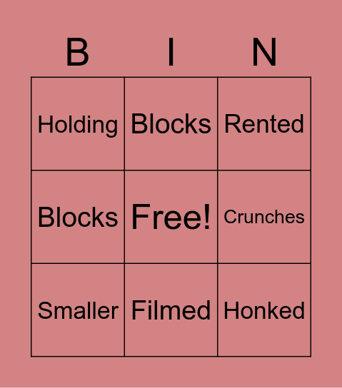 Suffixes Bingo Card