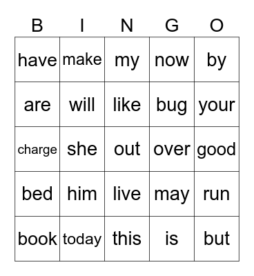Lists 4-6 Bingo Card
