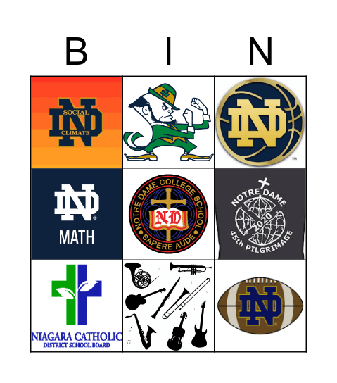 ND Class of 2025 BINGO! Bingo Card