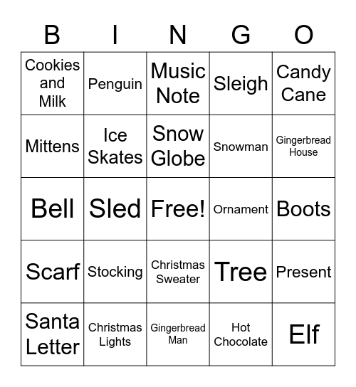 Christmas Bingo Card