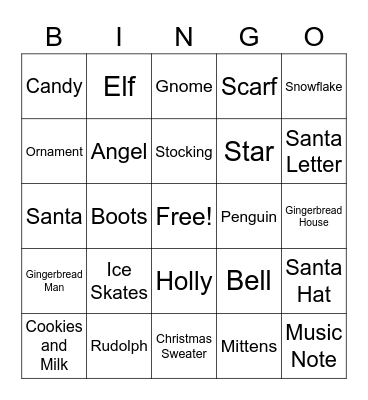 Christmas Bingo Card