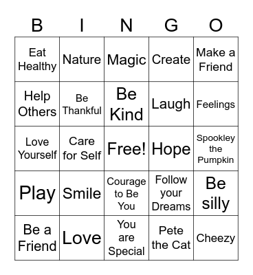 Bee Happy! Bingo Card