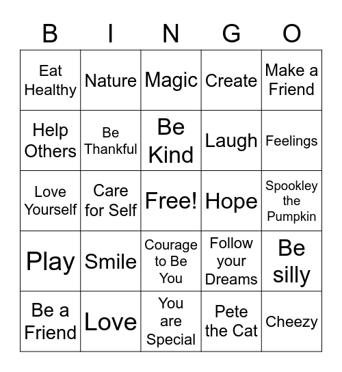 Bee Happy! Bingo Card