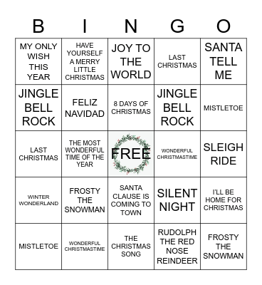 HERMÈS HOLIDAY MUSICAL BINGO Card