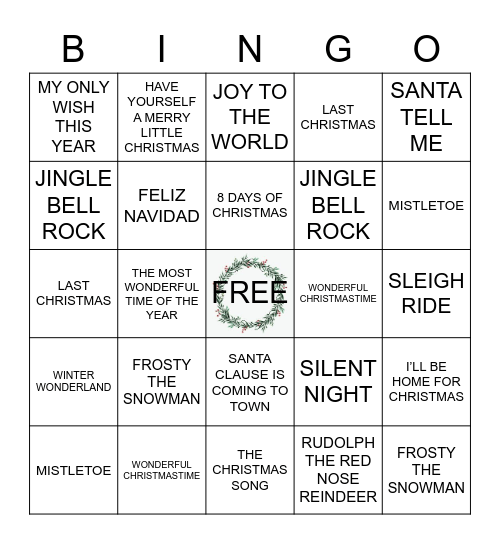 HERMÈS HOLIDAY MUSICAL BINGO Card