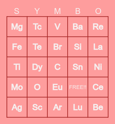 SCIENCE Bingo Card