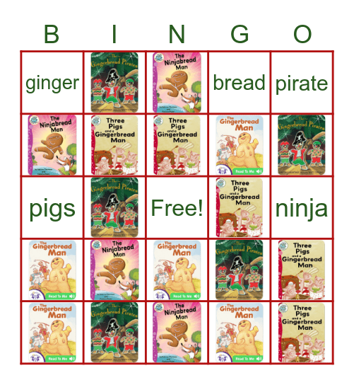 Gingerbread Books Bingo Card