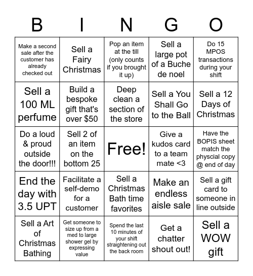 Lush Bingo Card