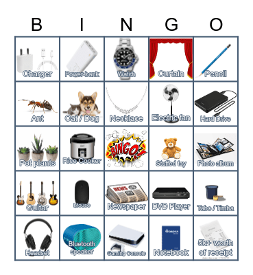 Bring me! Bingo Card