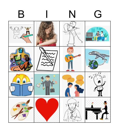Les passe-temps Bingo Card