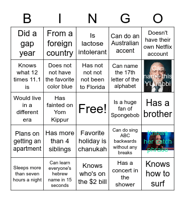 Human Bingo Card