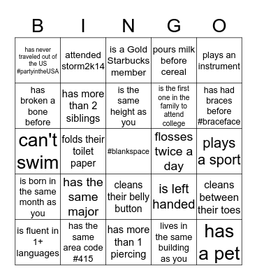 Find someone who..... Bingo Card