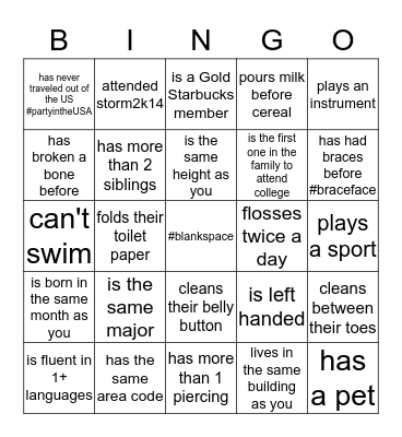 Find someone who..... Bingo Card