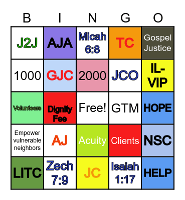 AJ BINGO Card