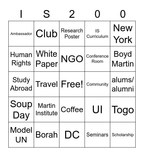 Future IS Bingo Card