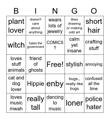 Angie Kinnie Bingo Card