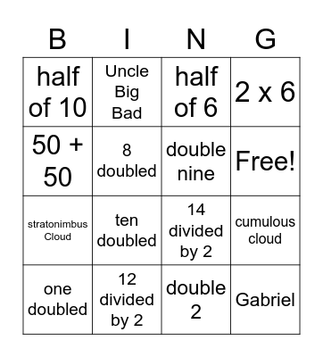 December Week 1 Review Bingo Card