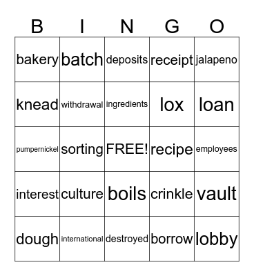 Jalapeno Bagels Bingo Card