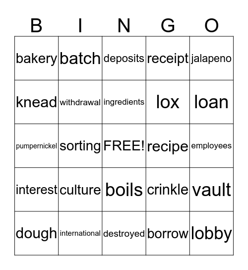 Jalapeno Bagels Bingo Card