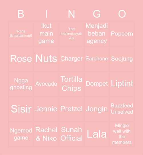 ♡ Miya ♡ Bingo Card