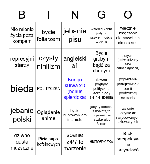 Bingo Kongo Bingo Card