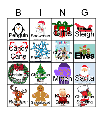 Christmas Bingo 2020 - Ms. Milena & Ms. Jessica Bingo Card