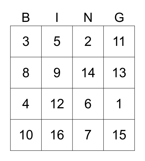 REMOVE XMAS BINGO Card