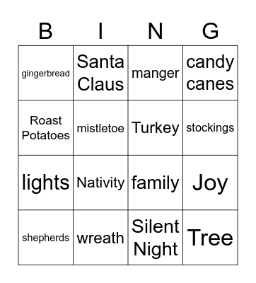 Christmas Bingo Card